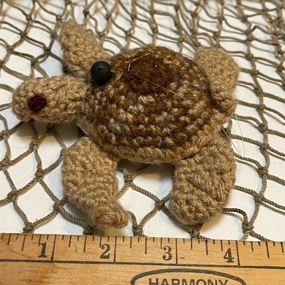 Crochet Brown & Tan Lava Bead Essential Oil Diffuser Sea Turtle Ornament SK - Picture 2 of 6
